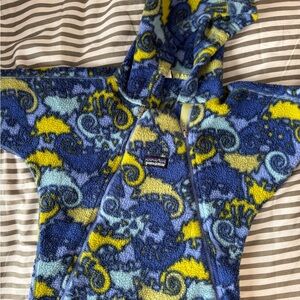 Patagonia Fleece Hoodie with Chameleon Print